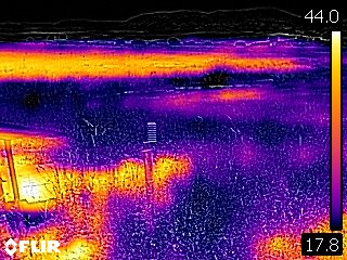 Thermal infrared image of the weather station site at Camp Altiplano, early June around mid-day